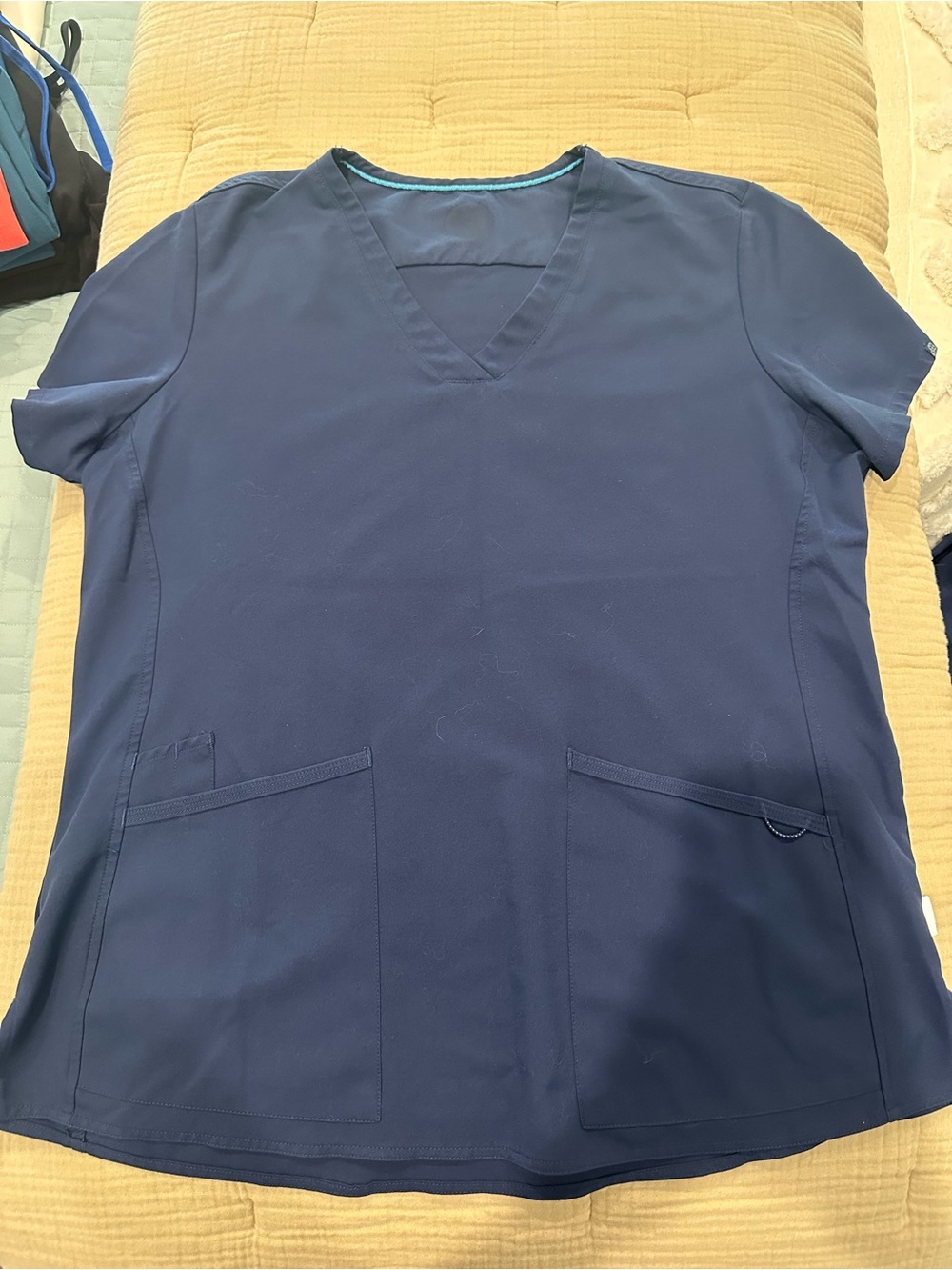 Navy V-Neck Women’s Scrub Top